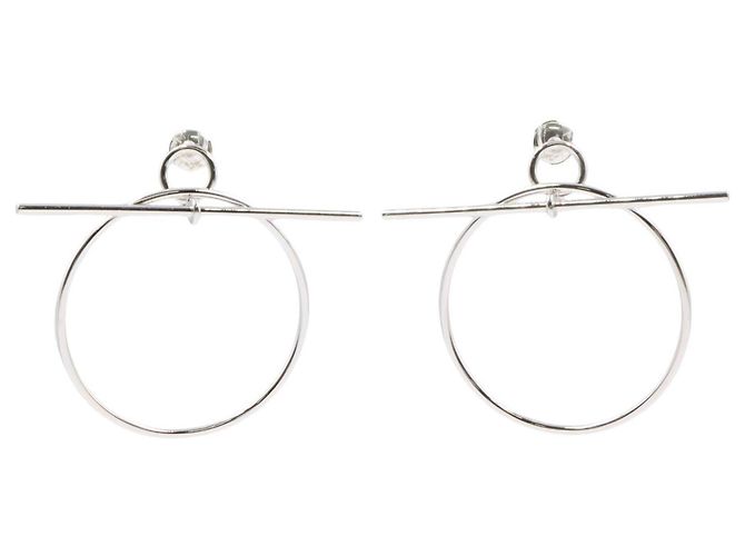 Hermès Boucles d'oreilles Hermes Echappé PM en argent sterling Argenté