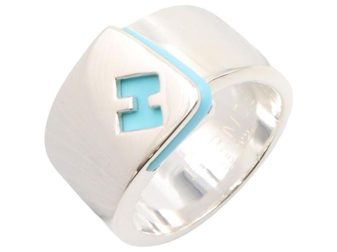 Ring Hermès Anel Candy Hermes em Prata de Lei 925 Azul