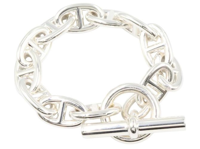 Hermès Bracciale con Charms Hermes Chaine d'Ancre TGM 12-Link Argento