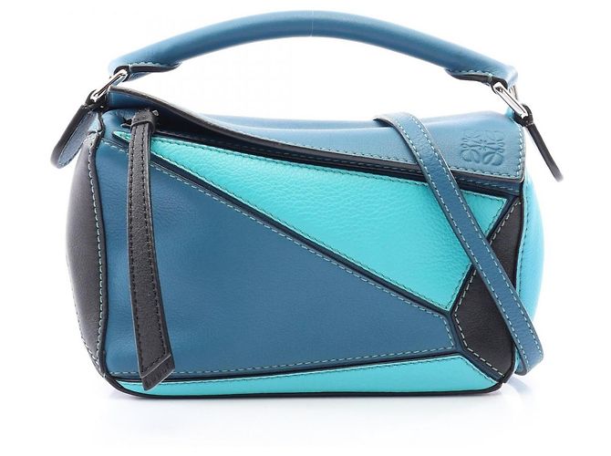 Borsa Loewe Puzzle Bag Mini 2-Way Blu Multicolore