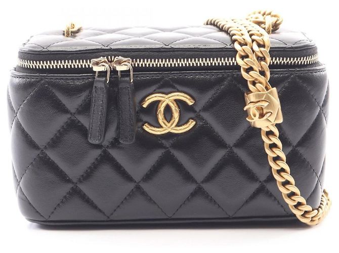 Borsa a tracolla Vanity Chanel Matelassé Nero