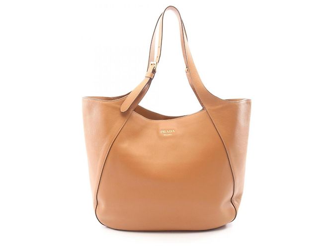 Tote Prada Shopper aus braunem Leder