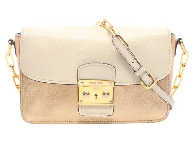 Bolsa Miu Miu em dourado e marfim Cru