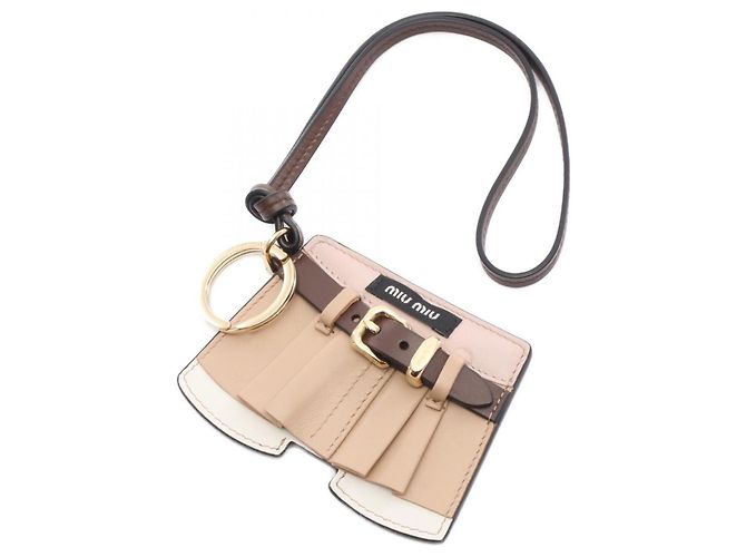 Miu Miu Trick Keychain Accessory Brown Multiple colors Beige