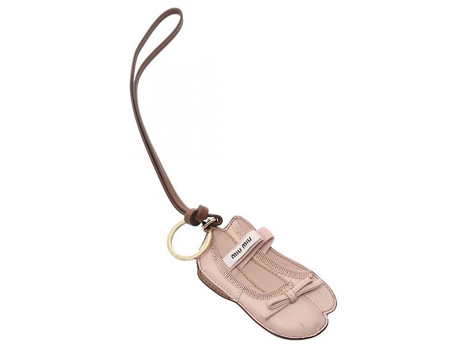Miu Miu Charm per borsa BULLET in pelle Marrone Rosa