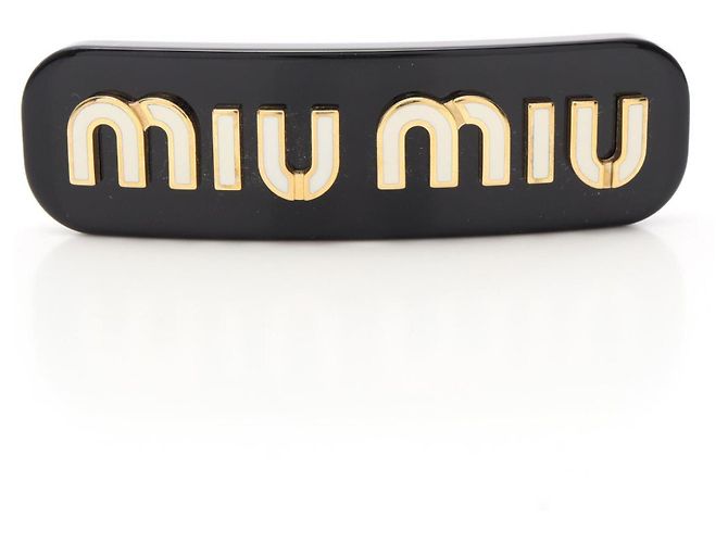 Acessório Barrette Miu Miu Preto Branco Dourado