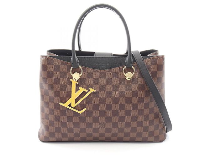 Bolso 2-Way Louis Vuitton LV Riverside Castaño Negro