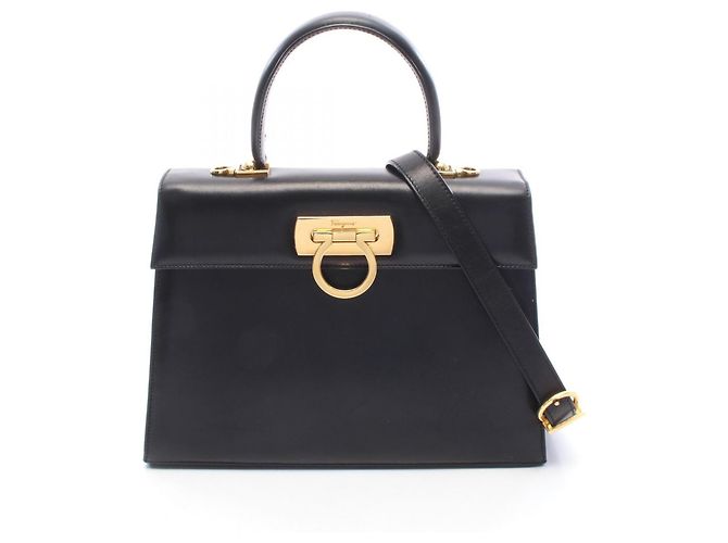 Borsa 2-Way Gancini Salvatore Ferragamo Nero