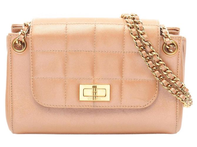 Bolso de hombro Chanel 2.55 Chocolate Bar Rosa