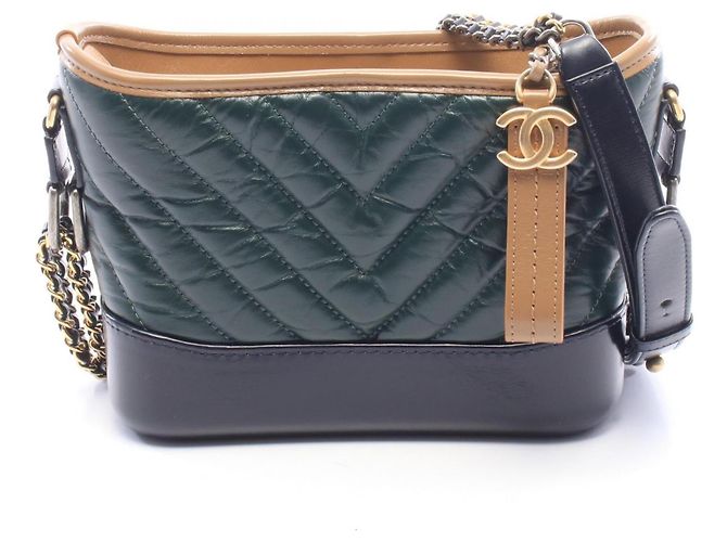 Borsa a tracolla Chanel Gabrielle de Small Hobo Nero Beige Verde