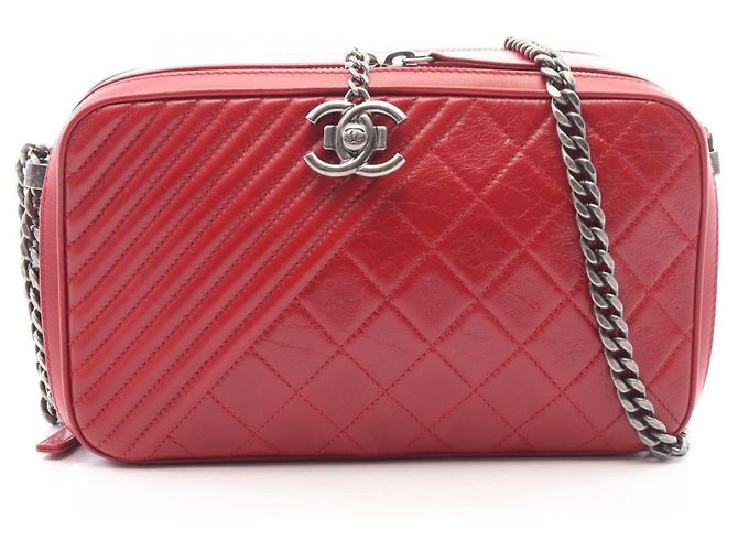 Bolsa Chanel Coco Boy Camera Bag Vermelho