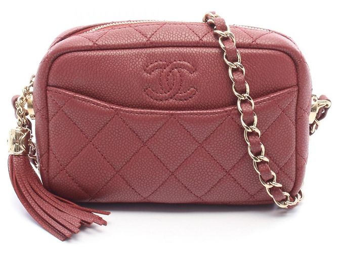 Borsa a tracolla Chanel Coco Mark Matelassé con nappa Bordò