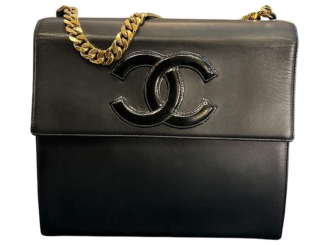1996 Chanel CC Lambskin Chain Top Handle Flap