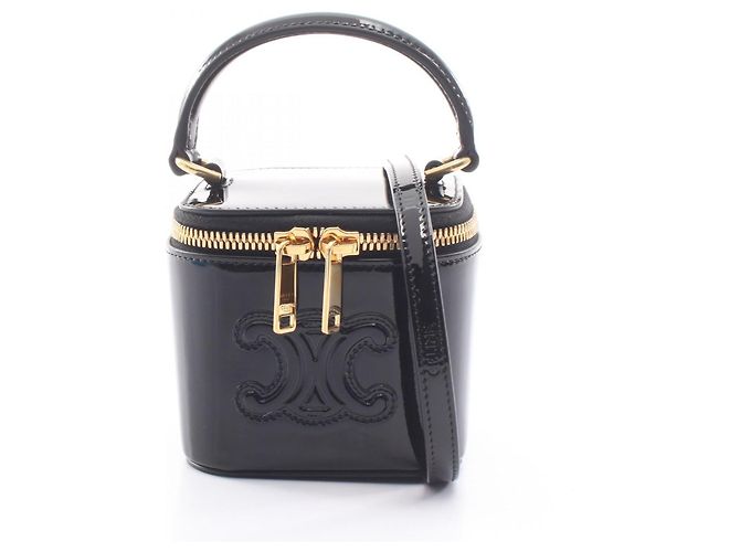 Céline Bolsa Celine Cuile Triomphe Mini Vanity Case Preto