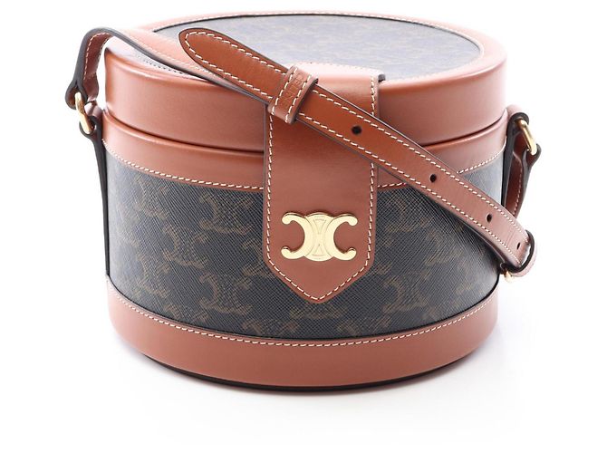 Céline Borsa a tracolla Celine Tambour Medium Triomphe Marrone Nero