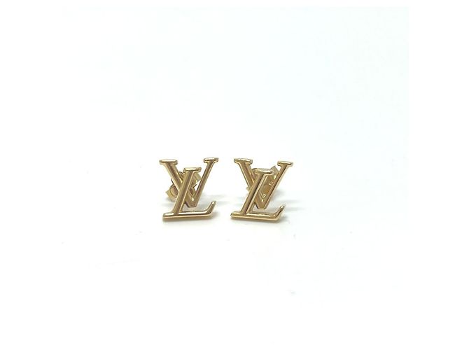 Boucles d'oreilles puces Louis Vuitton Gold Doré
