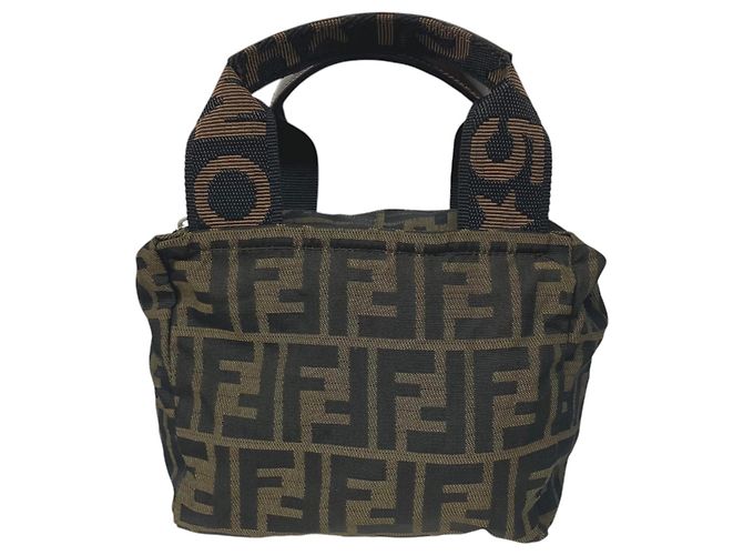 Fendi Zucca Canvas Handbag Brown