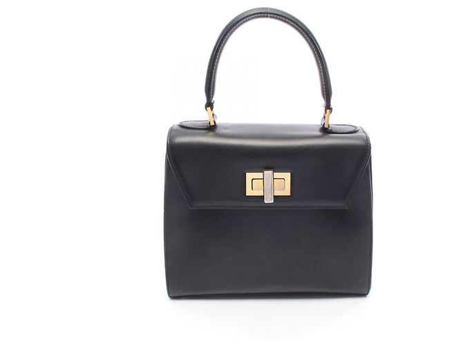 Céline Sac à main Celine en cuir noir