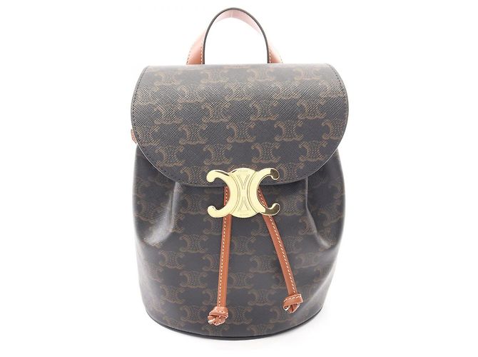 Céline Mochila Celine Bonnie Triomphe Marrom Preto