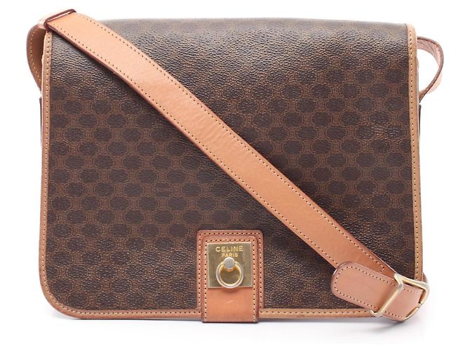 Céline Bolsa de Ombro Celine Macadam Marrom Bege