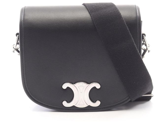 Céline Celine CELINE Besace Triomphe Schultertasche Schwarz