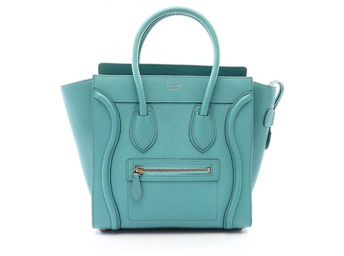 Céline Celine Luggage Micro Shopper Tote Bag Grün