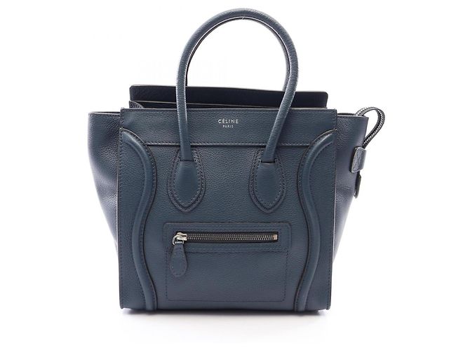 Céline Borsa Tote Celine Luggage Micro Shopper Blu navy
