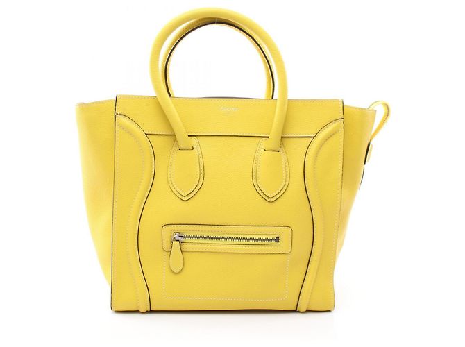 Céline Sac à main Celine Luggage Mini Shopper Jaune