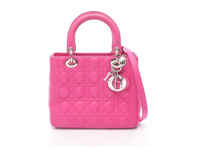 mala Christian Dior Lady Dior Medium Cannage Rosa