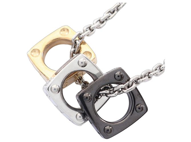 Louis Vuitton Monogram Bold Necklace Silvery Golden