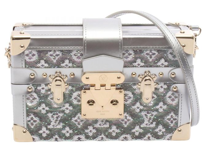 Borsa a tracolla Louis Vuitton Petite Malle Argento Bianco