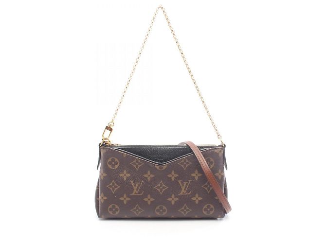 Louis Vuitton Pallas Clutch Monogram Sac à main 2-Way Marron Noir