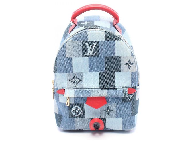 Louis Vuitton Palm Springs Rucksack MINI Rot Blau