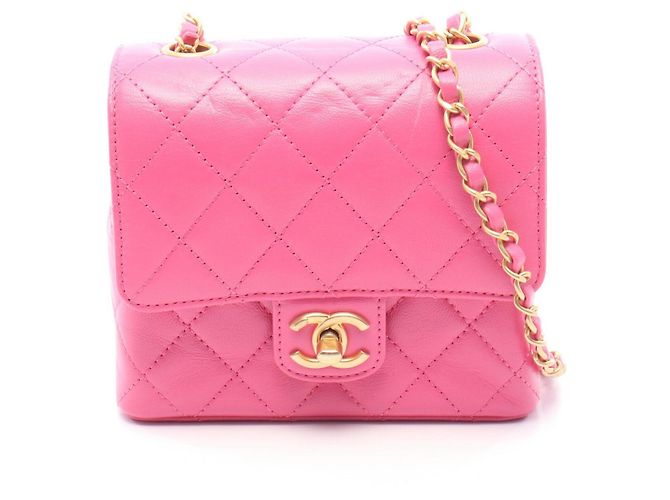 Bolso de hombro Mini Flap Chain Chanel Matelassé Rosa