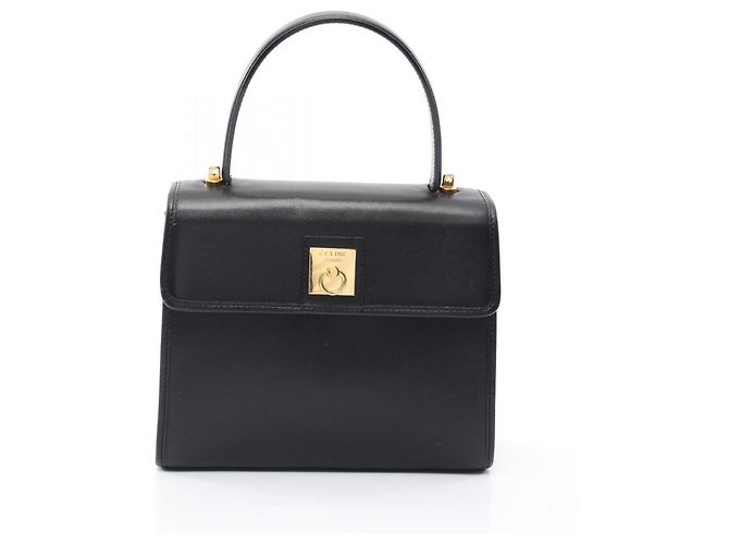 Céline Borsa a mano Celine Gancini in pelle nera Nero