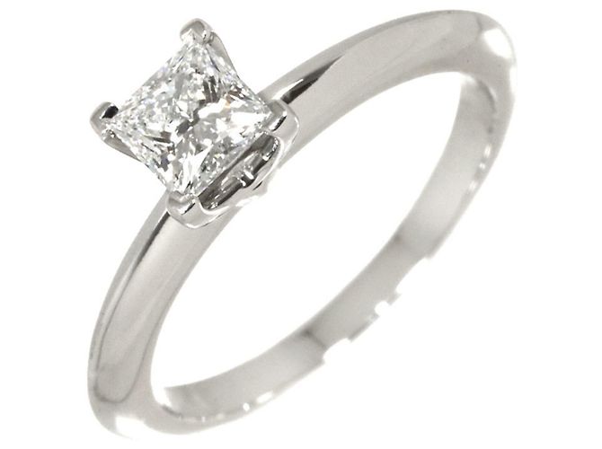 Autre Marque Tiffany & Co. Platin-Ehering mit Diamant im Princess-Schliff