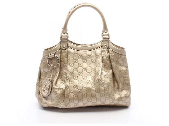 Bolsa Gucci Sukey Guccissima Dourado