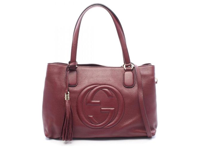Borsa Tote 2-Way Gucci Soho Interlocking G Bordò