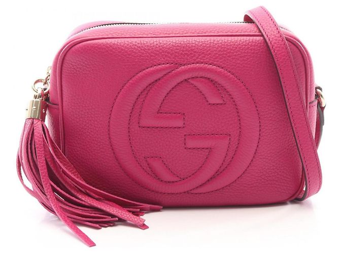 Bolsa Gucci Soho Disco em couro rosa