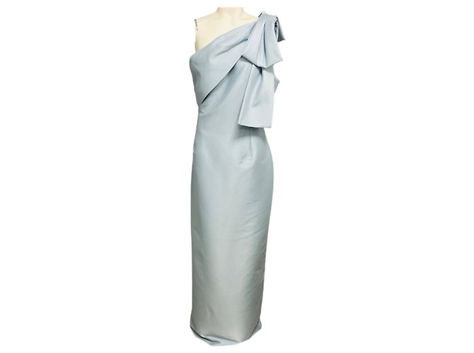 Autre Marque Sachin & Babi Bonnie One Shoulder Column Kleid in Ash Blue Blau
