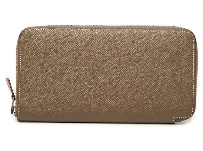 Brown Hermès Epsom Azap Silk In Long Wallet