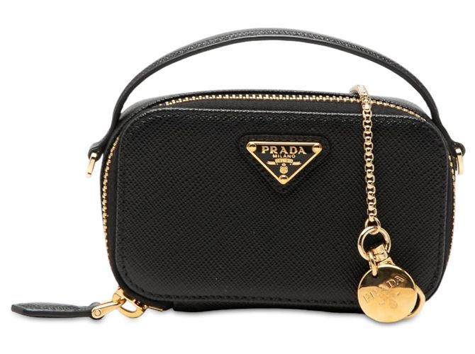 Mini bolso pochette Prada en Saffiano negro