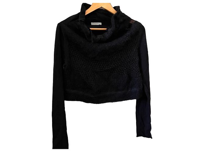 Autre Marque Camisola curta preta de gola alta Sarah Pacini Preto