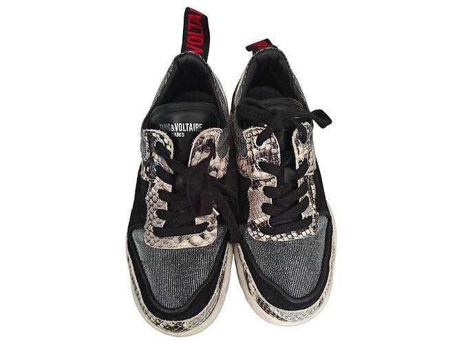 Sneakers Zadig & Voltaire in pelle e pitone Nero Stampa python