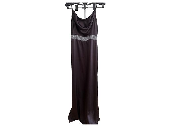 Dolce & Gabbana Vestido de Noite em Seda e Cristais com Cauda Preto