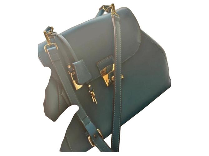 Bolso de cuero azul Mac Douglas