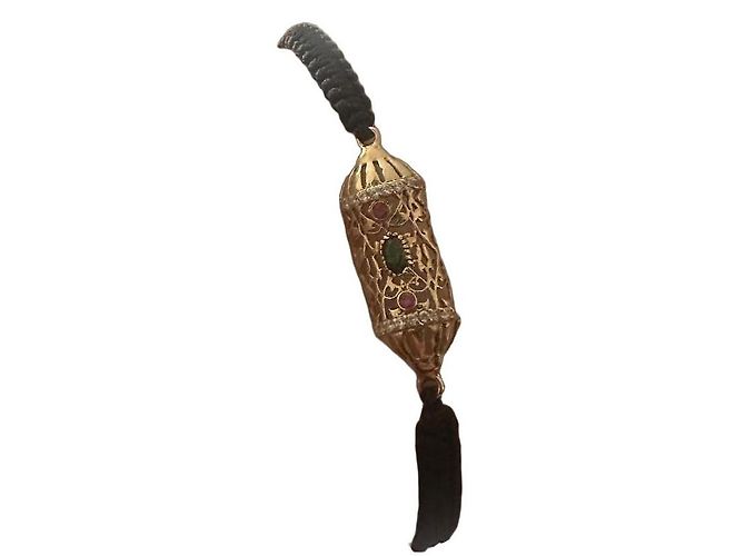 Autre Marque Pulseira lanterna em ouro amarelo e pedras preciosas Vermelho Dourado Verde