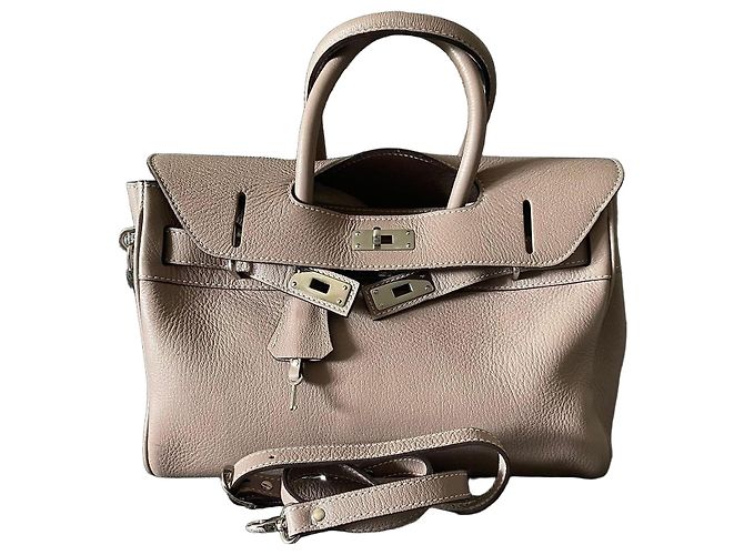 Mac Douglas Beige Grained Leather Handbag