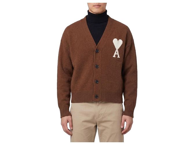 Ami Paris Ami de Coeur Cardigan Braun
