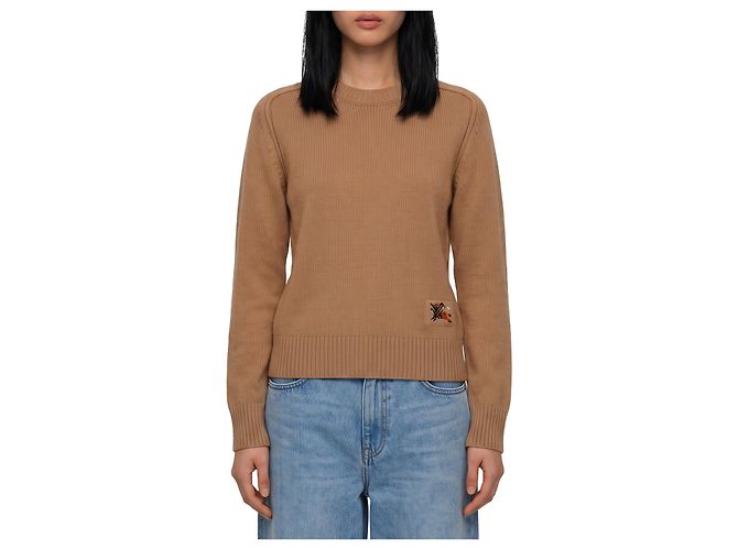 Burberry Janelle Pullover aus Wolle und Kaschmir Beige